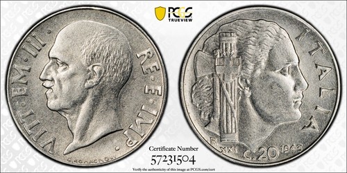 1943 moneta 20c italiana - 1943-r,