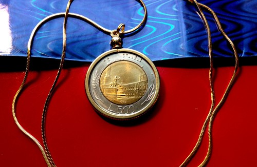 Ciondolo moneta 500 lire - moneta,