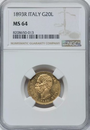 Italia oro lire 1893 - oro, r