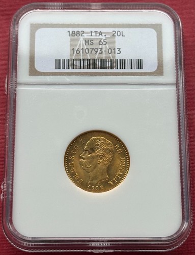 Italia oro lire 1882 - italia,, 20