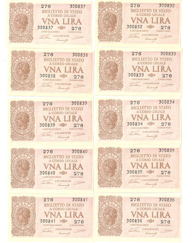 Lira banconota italia 1944 - banconota,