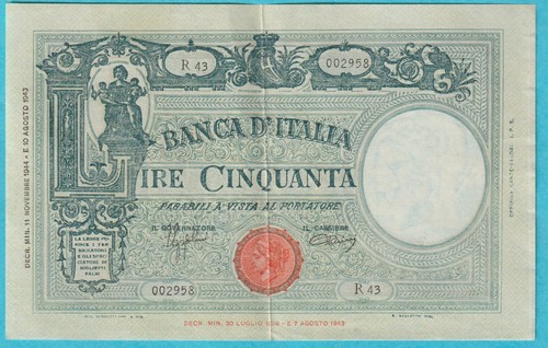Vecchia banconota italia - banconota, 50