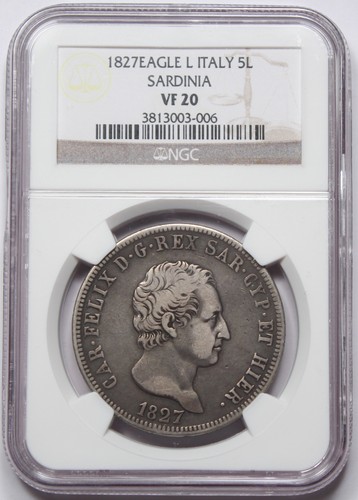 Italia sardegna 1827 moneta - italia,